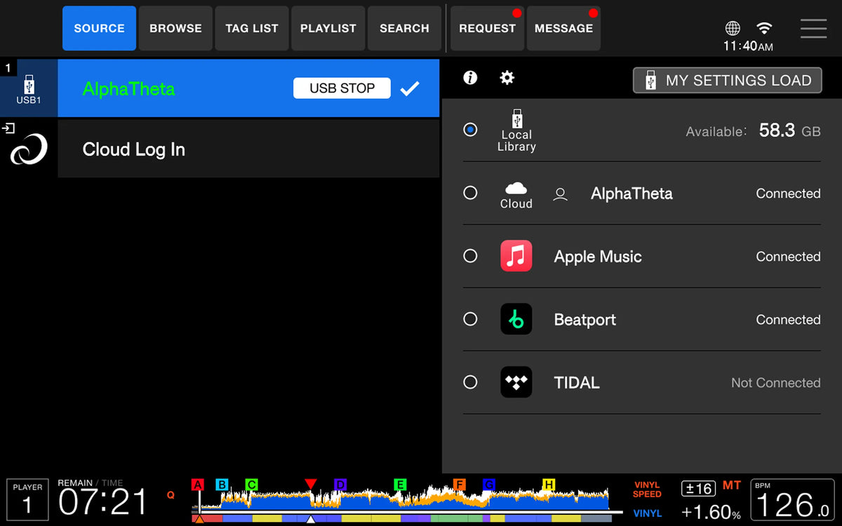 Source Screen